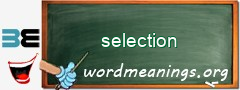 WordMeaning blackboard for selection